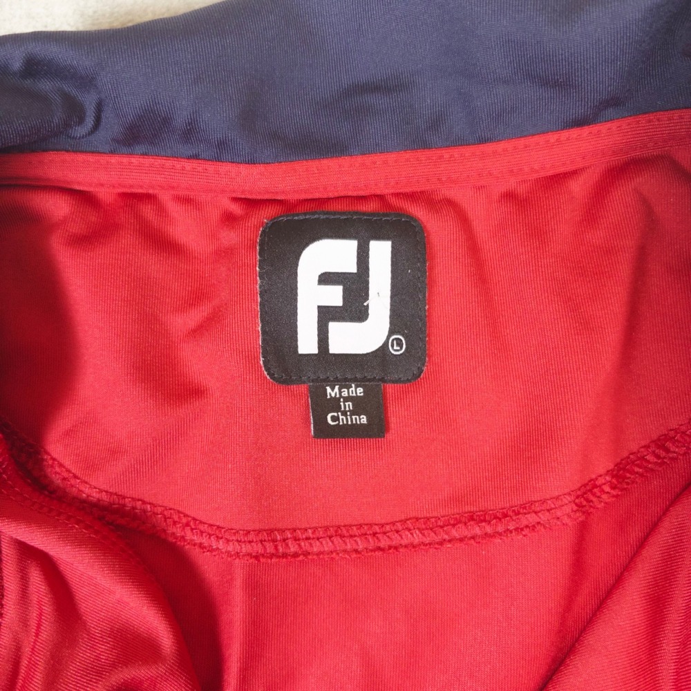 FootJoy Quarter Zip Pullover Mens Large Red Long Sleeve Golf Jacket RH Logo - Picture 3 of 6